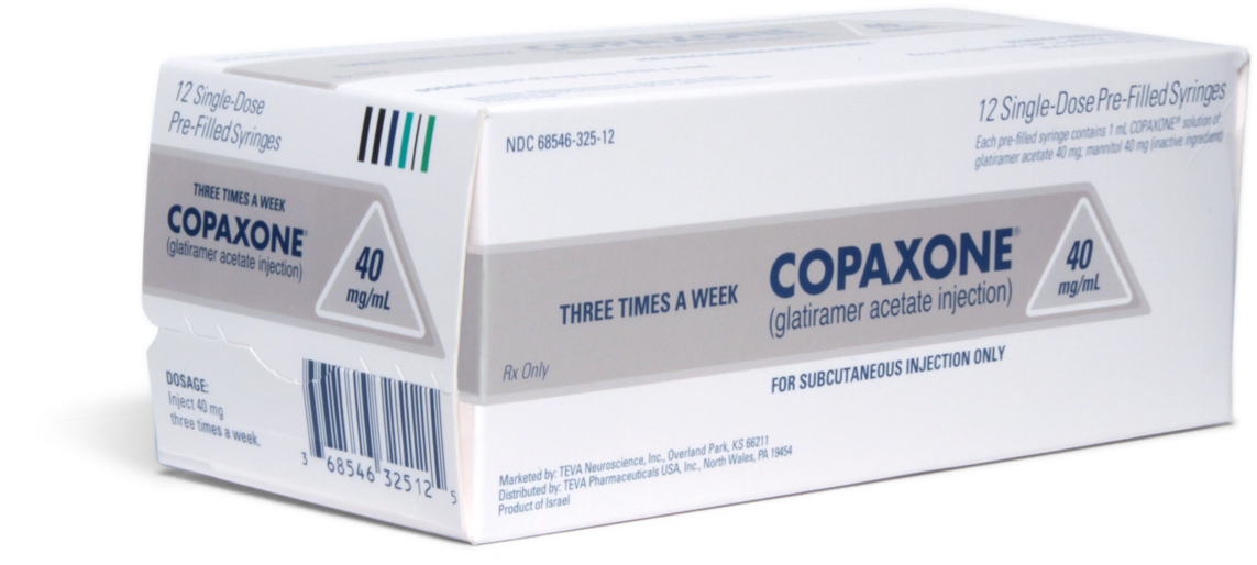 COPAXONE® (glatiramer acetate injection) 40 mg package.